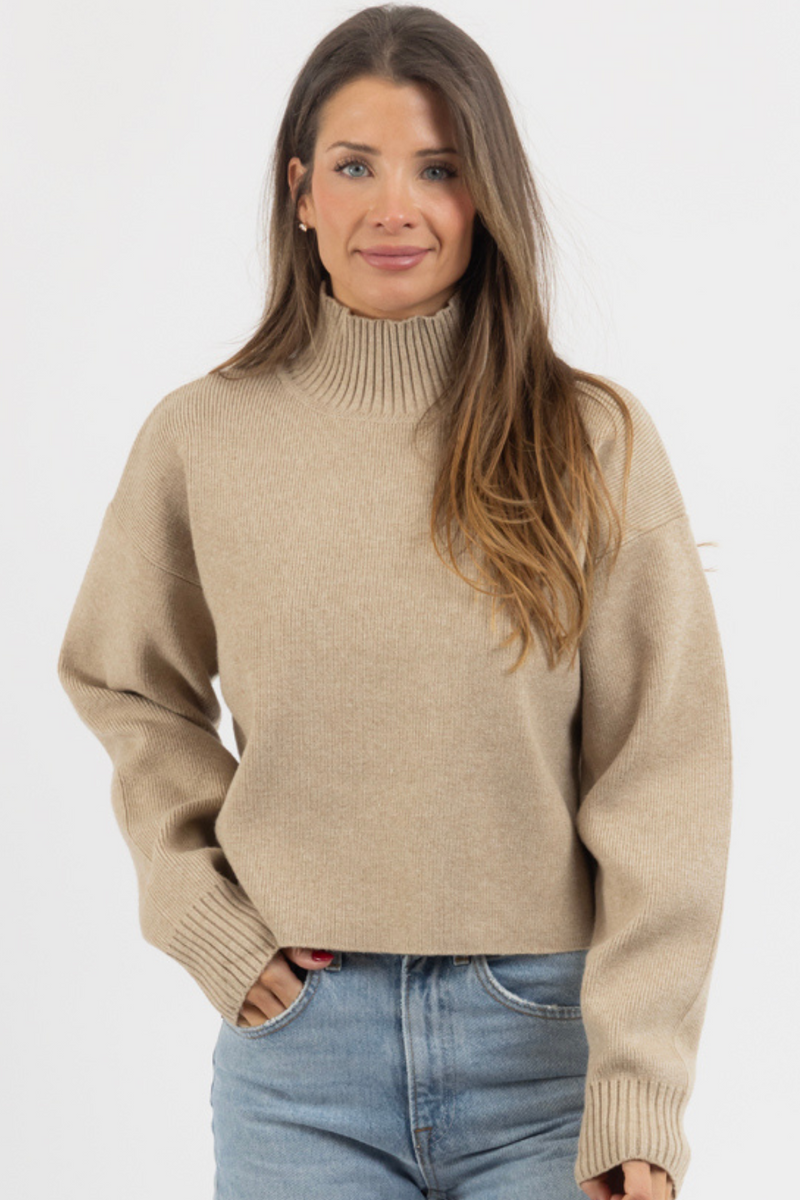 RYN BEIGE CROP SWEATER