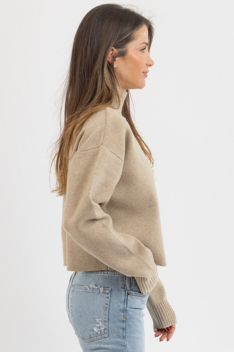 RYN BEIGE CROP SWEATER