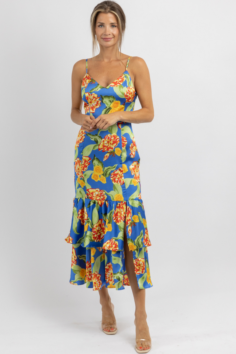 BELOVED BLUE FLORAL SLIP DRESS