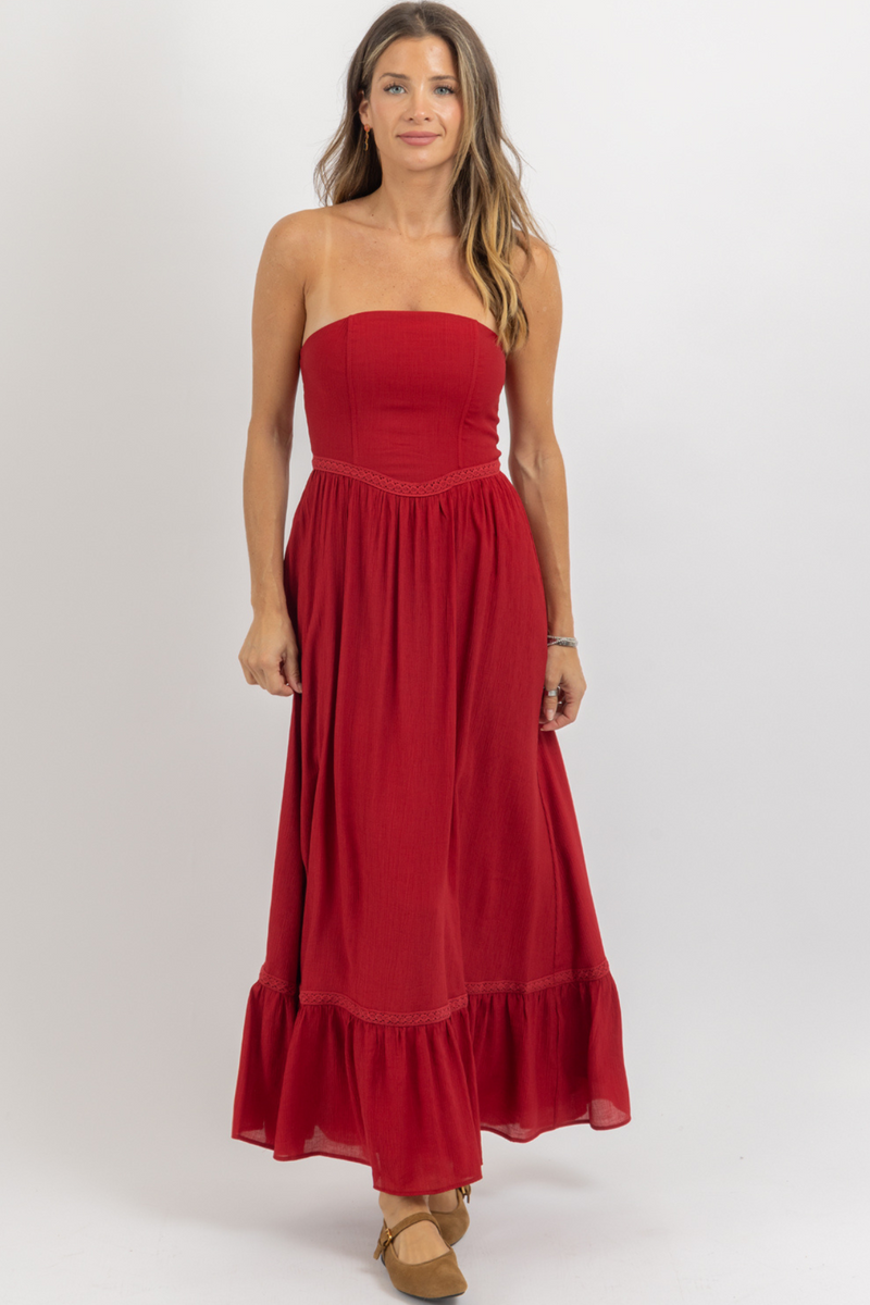 BESPOKE BURGUNDY MAXI DRESS