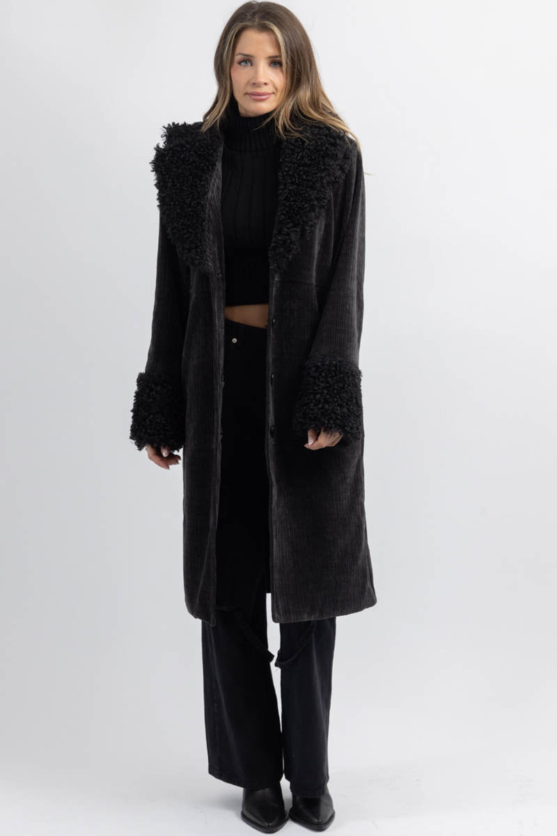 SWISS SHEARLING GREY COAT *BACK IN STOCK*