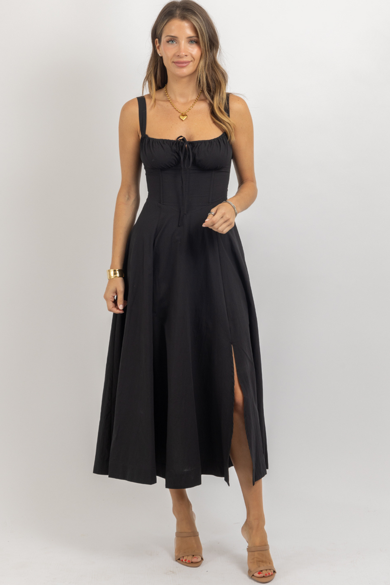 ELLE BUSTIER MIDI DRESS L ABEYE