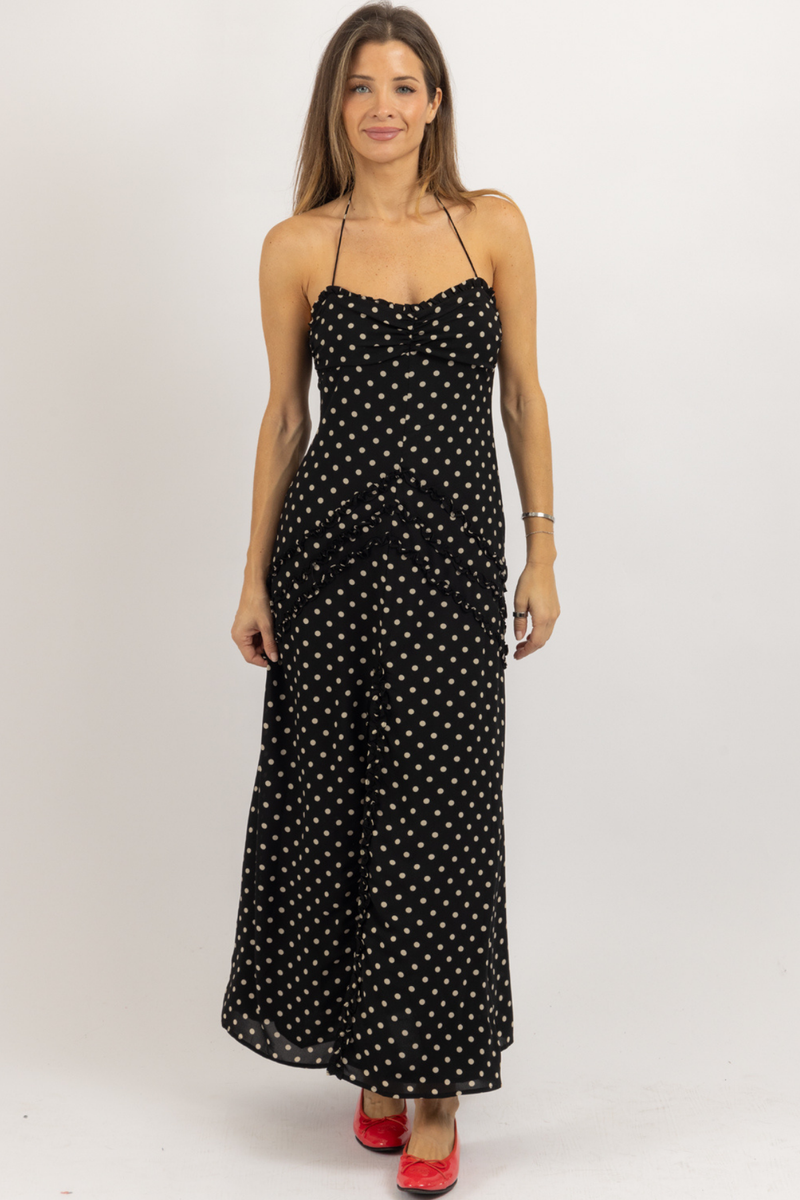 WAVERLY DOTTED MAXI DRESS