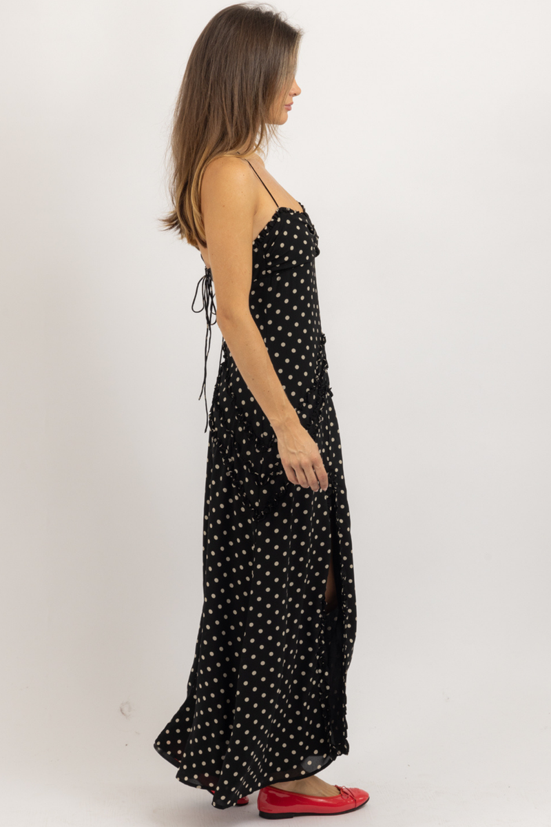 WAVERLY DOTTED MAXI DRESS