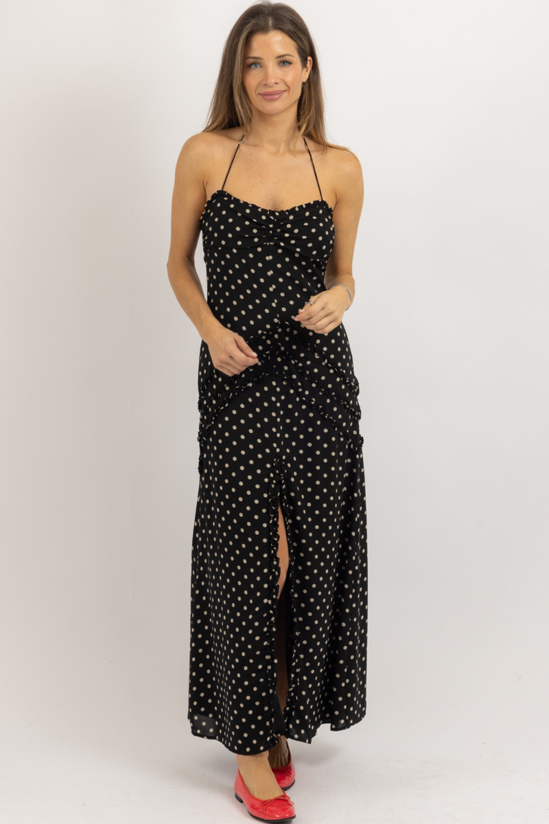 WAVERLY DOTTED MAXI DRESS