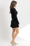 JUNE BLACK FLARE MINI DRESS