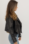 ESPRESSO LEATHER BUCKLE JACKET