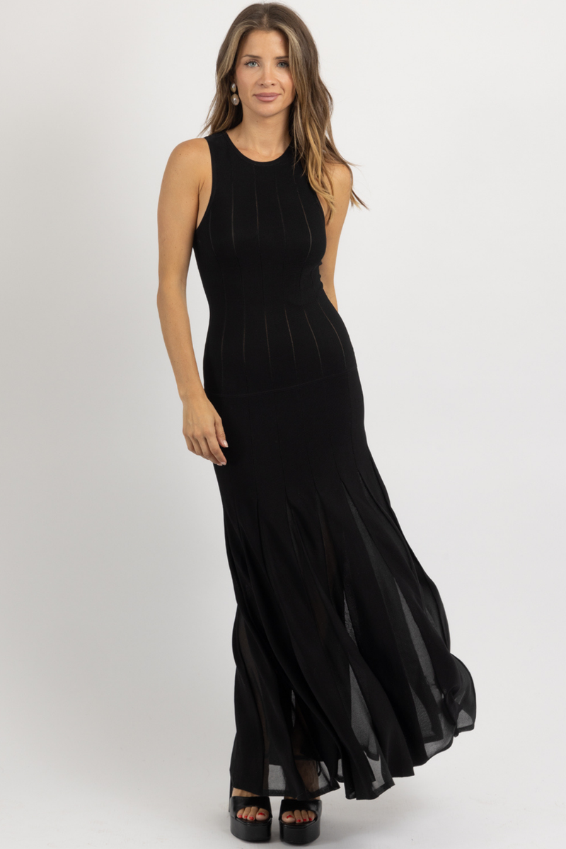 RUE MESH DETAIL MAXI DRESS