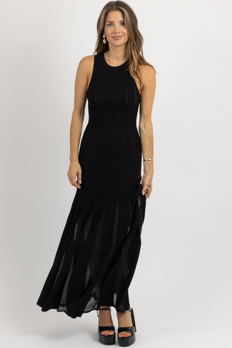 RUE MESH DETAIL MAXI DRESS