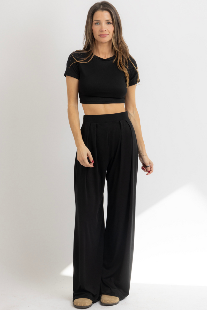 BUTTER SOFT BLACK PALAZZO PANT SET *BACK IN STOCK*