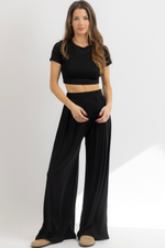 BUTTER SOFT BLACK PALAZZO PANT SET *BACK IN STOCK*