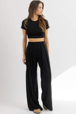 BUTTER SOFT BLACK PALAZZO PANT SET *BACK IN STOCK*