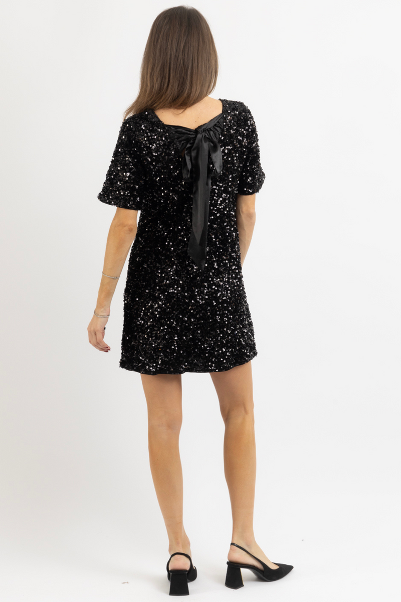 LUNA BLACK SEQUIN DRESS