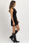 EMBER BLACK SUEDE DRESS