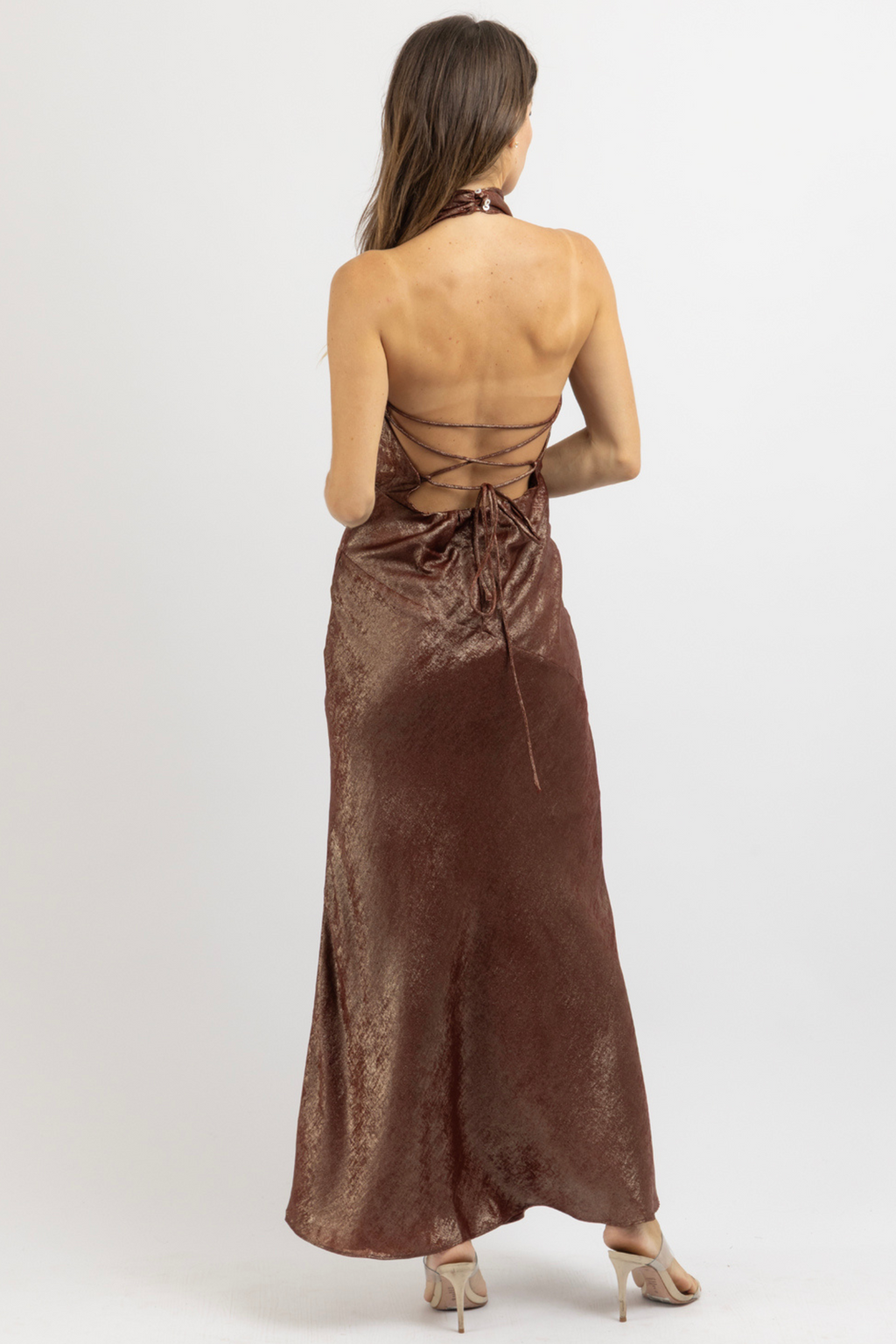 LOWEN METALLIC MAXI DRESS