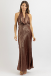 LOWEN METALLIC MAXI DRESS