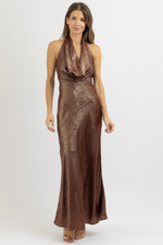 LOWEN METALLIC MAXI DRESS