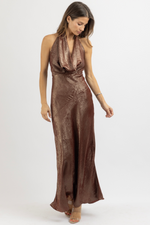 LOWEN METALLIC MAXI DRESS