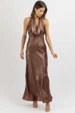 LOWEN METALLIC MAXI DRESS