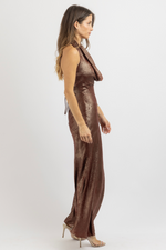 LOWEN METALLIC MAXI DRESS