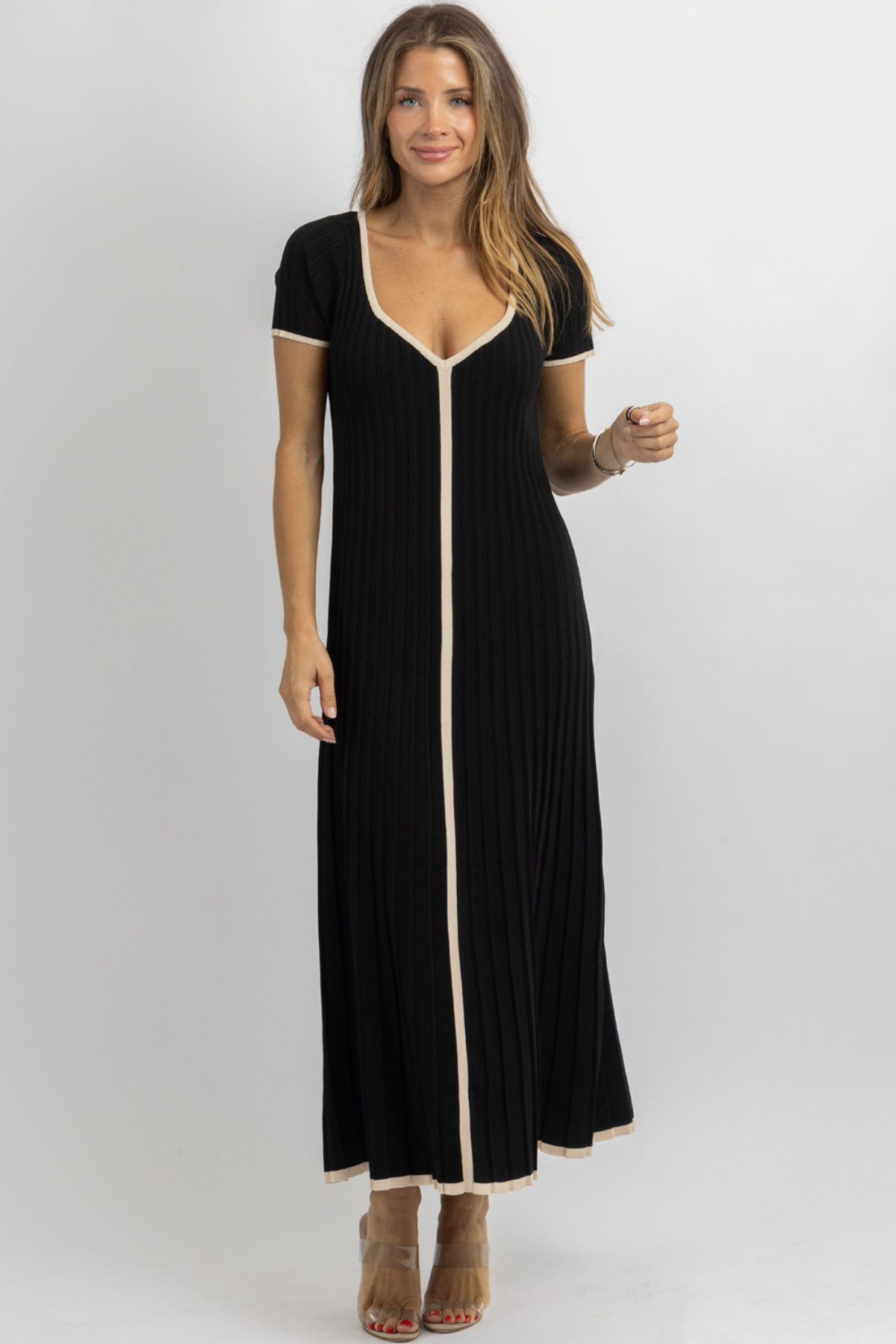 BLAIR BLACK BINDED CONTRAST DRESS – L'ABEYE