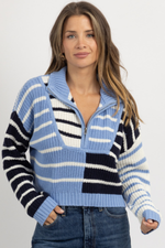 CUPID CONTRAST BLUE SWEATER