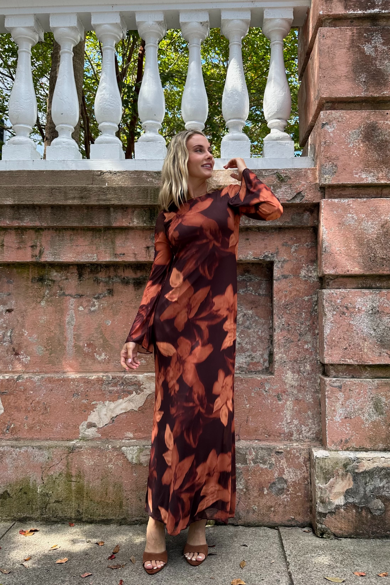 BODE BURGUNDY MAXI DRESS