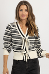 SYLVIA RIBBON STRIPED CARDIGAN