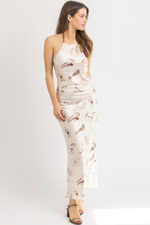 BRI HALTER PRINT MAXI DRESS