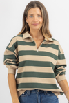 BROOKLYN GREEN STRIPE SWEATSHIRT