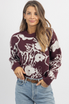 BAKED BROWN PRINT SWEATER