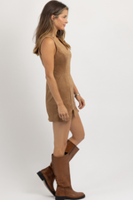 EMBER CAMEL SUEDE DRESS