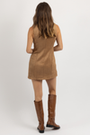 EMBER CAMEL SUEDE DRESS