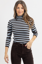 ISABEL CONTRAST STRIPE TURTLENECK