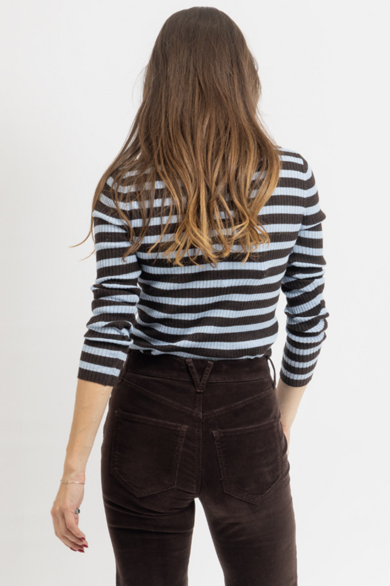 ISABEL CONTRAST STRIPE TURTLENECK