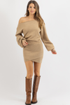 BILLIE BOAT NECK MINI DRESS