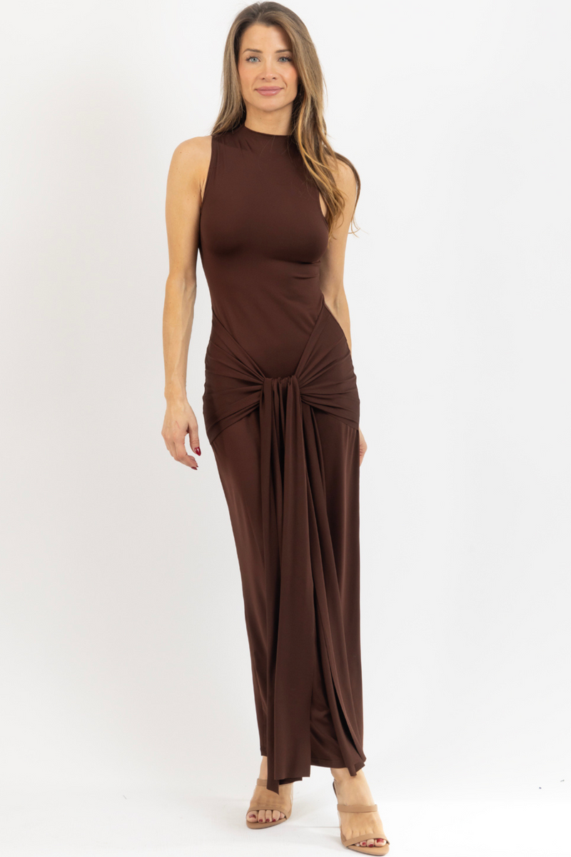 BINDI BROWN MAXI DRESS