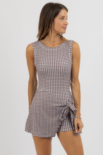 COURT BROWN GINGHAM DRESS