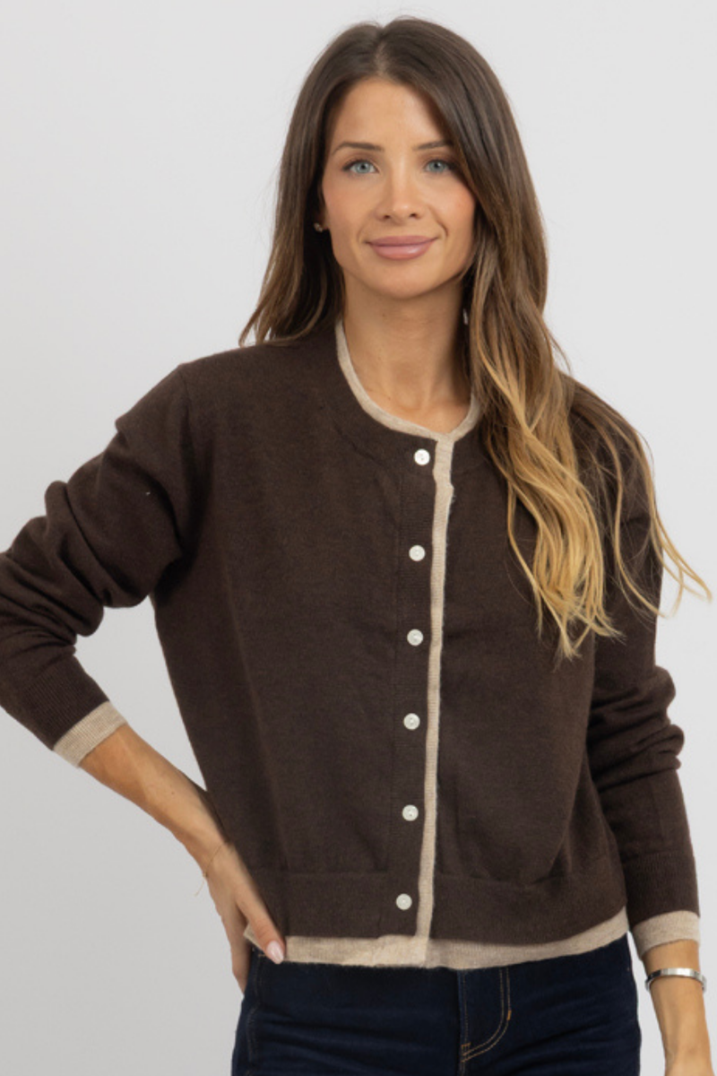 GWEN CONTRAST CARDIGAN