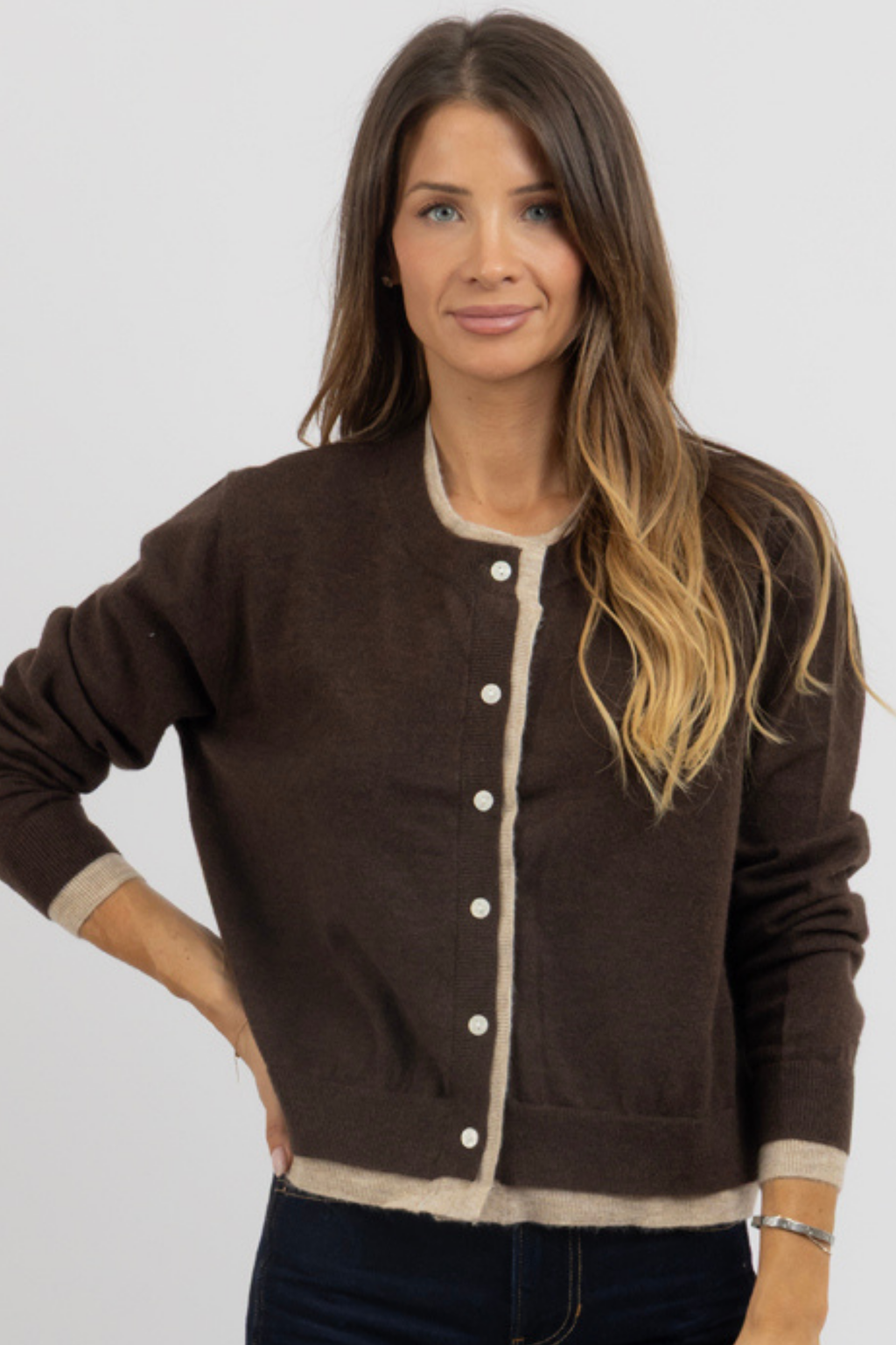 GWEN CONTRAST CARDIGAN