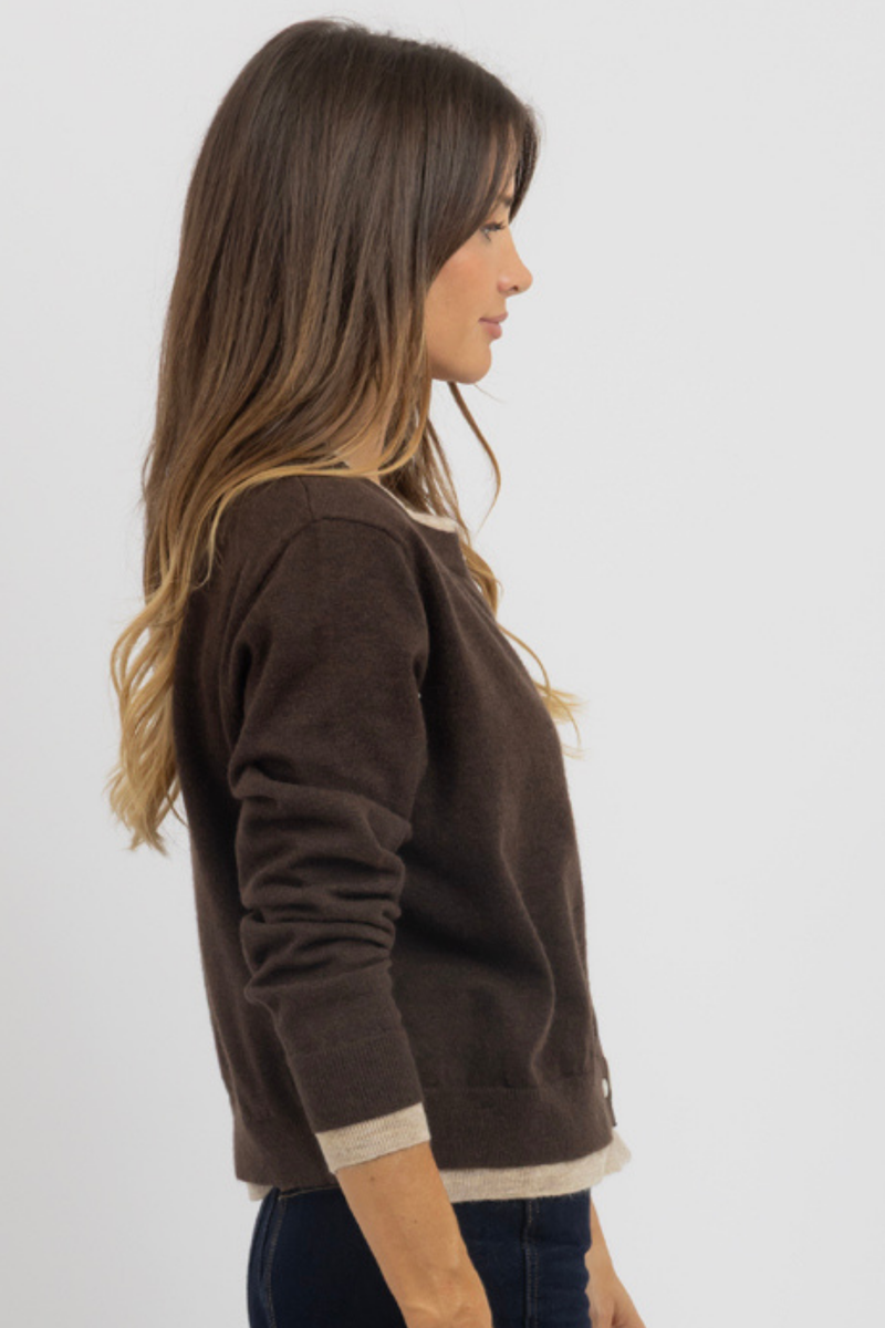 GWEN CONTRAST CARDIGAN