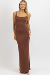 CHOCO RIBBED STAPLE MAXI DRESS