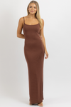 CHOCO RIBBED STAPLE MAXI DRESS