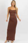 CHOCO RIBBED STAPLE MAXI DRESS