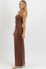 CHOCO RIBBED STAPLE MAXI DRESS