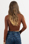 COGNAC LONG SLEEVE SWEETHEART CROP
