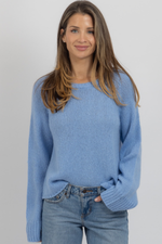 BRUNCHY BLUE KNIT SWEATER