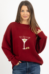 BURGUNDY DIRTY MARTINI SWEATER