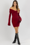RUBI BURGUNDY MINI DRESS
