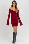 RUBI BURGUNDY MINI DRESS
